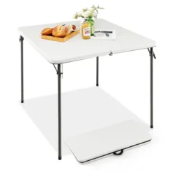 Tangkula Folding Camping Table Portable Picnic Table With All-Weather HDPE Tabletop Metal Frame & Carry Straps White/Gray 21 Tangkula Folding Camping Table Portable Picnic Table With All-Weather HDPE Tabletop Metal Frame & Carry Straps White/Gray -Tangkula GUEST 7f5b97fd 23c3 4ccb a9b5 99a7b813abf5