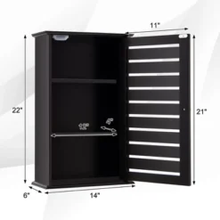 Tangkula Wall Mount Medicine Cabinet Multifunction Bathroom Storage Organizer Espresso -Tangkula GUEST 804da488 b365 42b6 aa19 90c4e654fdeb