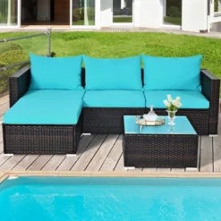 Tangkula 5PCS Patio Rattan Wicker Sofa Furniture Set Sectional Conversation Sofa Set Blue 11 Tangkula 5PCS Patio Rattan Wicker Sofa Furniture Set Sectional Conversation Sofa Set Blue -Tangkula GUEST 805fda56 1a29 4c3b b5ee 089e8490e7a6