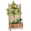 Tangkula 50in Wood Planter Box With Trellis And Wheels Mobile Plant Raised Bed For Indoor&Outdoor -Tangkula GUEST 80eeb1d4 6ae7 4516 99f4 eb42bd297169