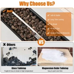 Tangkula 43" Rectangular Concrete Propane Fire Pit Table W/ Lava Rocks Cover 50,000 BTU -Tangkula GUEST 81376de3 51be 441b 935a bb03116dc77f