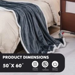 Tangkula 50" X 60" Heated Electric Reversible Fleece Blanket Blanket Throw W/ 10 Heat Levels, 9 Hours Auto Shut-Off, Overheat Protection Gray 13 Tangkula 50" X 60" Heated Electric Reversible Fleece Blanket Blanket Throw W/ 10 Heat Levels, 9 Hours Auto Shut-Off, Overheat Protection Gray -Tangkula GUEST 81f0c982 2b62 41dd 95ea 7c73e3483286