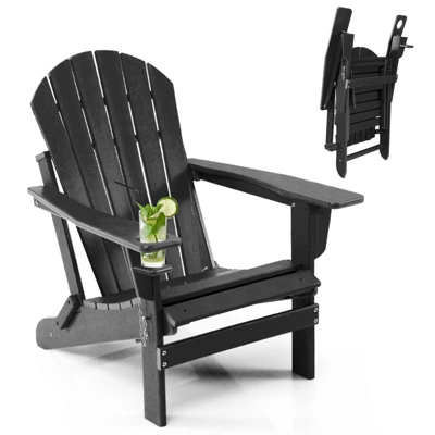 Tangkula Adirondack Chair W/Ergonomic Design&Ottoman Outdoor Armchair HDPE Chair For Yard&Patio Black/Coffee/Grey/Turquoise/White 3 Tangkula Adirondack Chair W/Ergonomic Design&Ottoman Outdoor Armchair HDPE Chair For Yard&Patio Black/Coffee/Grey/Turquoise/White
