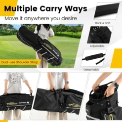 Tangkula 15-Way Golf Cart Bag Golf Club Bag With 15 Ways Organizer Divider Top 7 Zippered Pockets Cooler Bag Umbrella Holder Rain Hood Black + Yellow/ Grey + Green/ Grey + Red -Tangkula GUEST 855e8961 d9f2 4f66 b604 ac17bfbcbefc