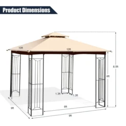 Tangkula 2-Tiers 10'x10' Outdoor Canopy Gazebo Heavy-Duty Steel Frame Party Patio Large Canopy L-Shaped Gazebo Beige/Grey 15 Tangkula 2-Tiers 10'x10' Outdoor Canopy Gazebo Heavy-Duty Steel Frame Party Patio Large Canopy L-Shaped Gazebo Beige/Grey -Tangkula GUEST 871c6476 5388 4043 8f5e 434c44a5aa6c
