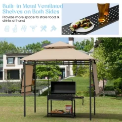Tangkula 13.5'x 4'Patio BBQ Grill Gazebo Side Awnings Shelves 2-Tier Canopy Outdoor 16 Tangkula 13.5'x 4'Patio BBQ Grill Gazebo Side Awnings Shelves 2-Tier Canopy Outdoor -Tangkula GUEST 8808aa23 345c 443b a02b 10266710422a