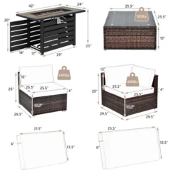 Tangkula 7PCS Patio Rattan Furniture Set 42" Fire Pit Table W/ Cover Cushioned 23 Tangkula 7PCS Patio Rattan Furniture Set 42" Fire Pit Table W/ Cover Cushioned -Tangkula GUEST 8876e387 1dfd 4484 8914 d10e5d433182