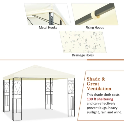 Tangkula 10'x10'Outdoor Canopy Gazebo Art Steel Frame Party Patio Large Canopy Gazebo 7 Tangkula 10'x10'Outdoor Canopy Gazebo Art Steel Frame Party Patio Large Canopy Gazebo - Image 5