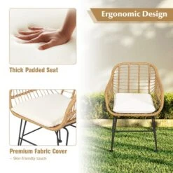 Tangkula 3 Pieces Patio Furniture Set W/Tempered Glass Coffee Table Set For Garden And Backyard White/Red/Turquoise/Grey/Black Cushions 20 Tangkula 3 Pieces Patio Furniture Set W/Tempered Glass Coffee Table Set For Garden And Backyard White/Red/Turquoise/Grey/Black Cushions -Tangkula GUEST 890daf0d a2ab 4dc2 9923 3488b05644b1