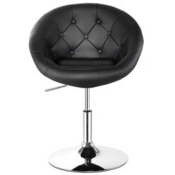 Tangkula Modern Swivel Bar Stools Height Adjustable Round Tufted Back Accent Chair Black/White -Tangkula GUEST 8919568c c2a0 45c1 9e72 af6ea7fb8b5a