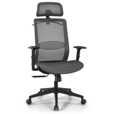 Tangkula High Back Mesh Office Chair Ergonomic Executive Chair Swivel Computer Task Chair W/ Headrest Black/ Gray 12 Tangkula High Back Mesh Office Chair Ergonomic Executive Chair Swivel Computer Task Chair W/ Headrest Black/ Gray - Image 10