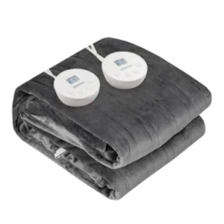 Tangkula 84" X 90" Electric Heated Blanket Throw Flannel Heating Blanket W/Dual Controllers Beige/Gray/Blue/Red -Tangkula GUEST 8a1a5d07 21a6 40e1 9aba 865eca1faa98