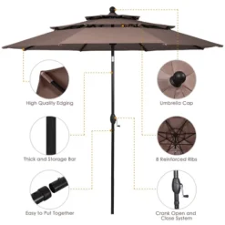 Tangkula Outdoor Auto-tilt Patio Market Umbrella W/ Double Vented -Tangkula GUEST 8a2ee8ca 8bba 429f a99c e746657b62b6