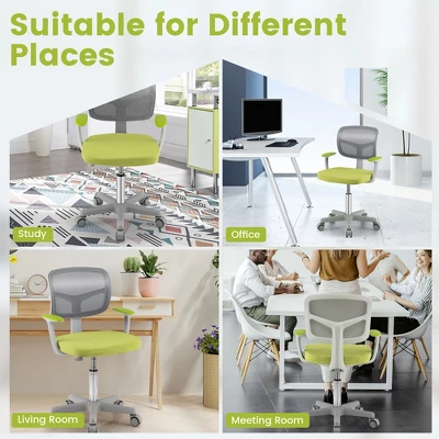 Tangkula Kids Desk Chair Adjustable Height Children Study Chair W/Auto Brake Casters Blue / Pink 7 Tangkula Kids Desk Chair Adjustable Height Children Study Chair W/Auto Brake Casters Blue / Pink - Image 5