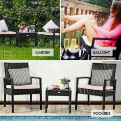 Tangkula 3 Pieces Patio Set Outdoor Wicker Rattan Furniture W/ Cushions 15 Tangkula 3 Pieces Patio Set Outdoor Wicker Rattan Furniture W/ Cushions -Tangkula GUEST 8acea0ce 841d 43d5 a10e b47299818a37