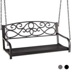 Tangkula Patio Hanging Porch Swing Outdoor 2-Person Metal Swing Bench Chair W/ Chains 20 Tangkula Patio Hanging Porch Swing Outdoor 2-Person Metal Swing Bench Chair W/ Chains -Tangkula GUEST 8b0f1898 37e8 492e ac40 9881cb2c0e41