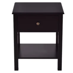 Tangkula End Table Nightstand W/Drawer & Shelf Bedroom Living Room Furniture Black -Tangkula GUEST 8b2ab886 5de2 407c a622 687b0129cd5d