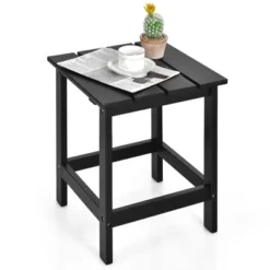 Tangkula 15" Outdoor Square Side End Table Wooden Coffee Table Suitable For Garden Patio Balcony White/Gray/Black -Tangkula GUEST 8c6ab756 17f9 424c 87da ed8a033aa709