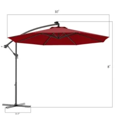 Tangkula 10' Patio Solar Umbrella LED Sun Shade Offset W/Base -Tangkula GUEST 8c76941d 4763 487b 9b06 431f3121c392