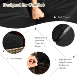 Tangkula 9PCS Outdoor Patio Furniture Set With 30" Propane Fire Pit Table PE Wicker Space-Saving Sectional Sofa Set W/ Storage Box & Cushions -Tangkula GUEST 8dea992b b516 4dd6 9fad e0b9dd5630cb