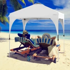 Tangkula Pop-up Canopy Tent 6.6’ X 6.6’ Height Adjustable Commercial Instant Canopy W/ Portable Roller Bag Blue/ White/ Grey -Tangkula GUEST 8eaebc25 8d72 41eb 8005 1a159bfbe26b