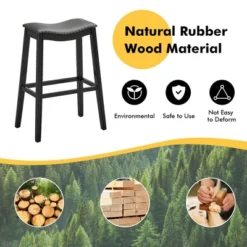 Tangkula Set Of 4 Saddle Bar Stools Bar Height Kitchen Chairs W/ Rubber Wood Legs 18 Tangkula Set Of 4 Saddle Bar Stools Bar Height Kitchen Chairs W/ Rubber Wood Legs -Tangkula GUEST 8efef54f e091 4ab5 96d7 a2ca8e6cbcc8