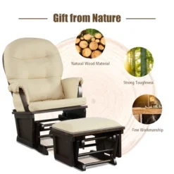 Tangkula Ergonomic Rocking Chair Baby Nursery Chair Glider With Ottoman -Tangkula GUEST 8f1448c6 5840 4d53 885a 7fd8ade09838