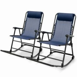 Tangkula 2PCS Patio Folding Rocking Chair Outdoor Portable Lounge Rocker -Tangkula GUEST 91115963 4d55 4379 8708 020c1d751ae1