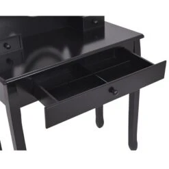 Tangkula Mirrored Dressing Table Wooden Vanity Makeup Unit W/ Cushioned Stool -Tangkula GUEST 91b9a9a7 2859 4019 9fdc 0c492b69ed6a