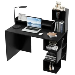 Tangkula 48" Modern Computer Desk Home Office Workstation W/ Hutch & Storage Shelves -Tangkula GUEST 92f93326 54b3 4218 baf0 fb338a433b9c