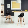 Tangkula Set Of 2 Mid Century Barstool 28.5" Dining Pub Chair W/Leather Padded Seat Black -Tangkula GUEST 9303863b d9dd 466c 9b9b a25d88292b07