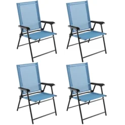 Tangkula Set Of 4 Patio Folding Chairs Outdoor Portable Pack Lawn Chairs W/ Armrests -Tangkula GUEST 93c8ce68 65db 4dd1 b2c4 fe01fa0ed08a
