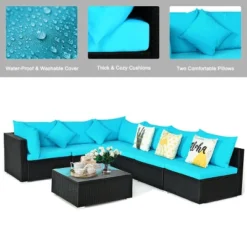 Tangkula 7-Piece Patio PE Rattan Sectional Sofa Furniture Set Wicker Sofa Conversation Set -Tangkula GUEST 93d61176 fb50 4cc7 ad22 aec66ada4229