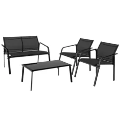 Tangkula 4PCS Patio Conversation Futniture Set W/ Fabric And Anti-Rust Steel Frame -Tangkula GUEST 940da081 9893 429f a7c9 d8f15db09101