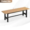 Tangkula Outdoor HDPE Bench W/ Metal Frame 47" X 14" X 16" For Yard Garden