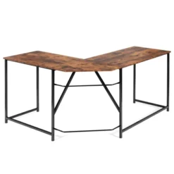 Tangkula L Shaped Gaming Desk Corner Computer Desk Workstation For Home Office Brown/Black -Tangkula GUEST 94dbce07 e34d 4f27 a453 907c91fb76c7