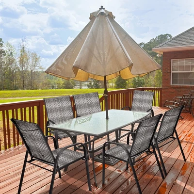 Tangkula 12PCS Outdoor PE Wicker Stacking Dining Chairs Patio Arm Chairs 5 Tangkula 12PCS Outdoor PE Wicker Stacking Dining Chairs Patio Arm Chairs - Image 3