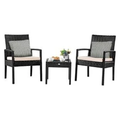 Tangkula 3 Pieces Patio Set Outdoor Wicker Rattan Furniture W/ Cushions 19 Tangkula 3 Pieces Patio Set Outdoor Wicker Rattan Furniture W/ Cushions -Tangkula GUEST 96d2d418 ca47 474c 8d77 f2ffd363ff20