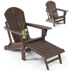 Tangkula Adirondack Chair W/Ergonomic Design&Ottoman Outdoor Armchair HDPE Chair For Yard&Patio Black/Coffee/Grey/Turquoise/White 21 Tangkula Adirondack Chair W/Ergonomic Design&Ottoman Outdoor Armchair HDPE Chair For Yard&Patio Black/Coffee/Grey/Turquoise/White -Tangkula GUEST 96f76f0f 3d80 45ed b47c ad3971799860