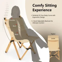 Tangkula 1PC/2PCS Folding Camping Chair Bamboo Wood Beach Chair With Breathable Canvas 2-Level Adjustable Backrest Portable Folding Chair With Carrying Bag -Tangkula GUEST 976a73b8 881b 4b04 a2c0 e196cd681eb0