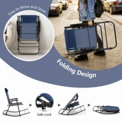Tangkula 2PCS Patio Folding Rocking Chair Outdoor Portable Lounge Rocker -Tangkula GUEST 9854da6f ad53 4b73 8f52 53290aa24b83