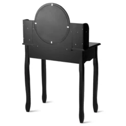 Tangkula Vanity Table Set W/Detachable Mirror & Stool Black/White -Tangkula GUEST 98a31cd3 e492 44f1 861e cf74425a6342