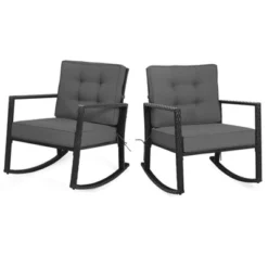 Tangkula 2PCS Outdoor Wicker Rocking Chairs Glider Rattan Rocker Recliner With Cushion 23 Tangkula 2PCS Outdoor Wicker Rocking Chairs Glider Rattan Rocker Recliner With Cushion -Tangkula GUEST 98ec9d48 0c4d 454a b078 47087b3bb2a3