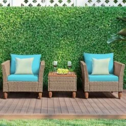 Tangkula 3 Piece Outdoor Rattan Sofa Set Wicker Conversation Furniture Set With Cushions -Tangkula GUEST 99d235ce 5ec8 4801 a53a 11b4a88695f7