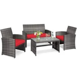Tangkula 4-Piece Outdoor Patio Furniture Set Rattan Wicker Conversation Sofa Set 11 Tangkula 4-Piece Outdoor Patio Furniture Set Rattan Wicker Conversation Sofa Set -Tangkula GUEST 9a98e4c4 c77a 468c 9326 e5967386c80a 1