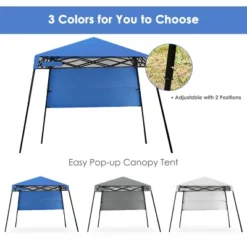 Tangkula 7x7 FT Pop-up Canopy Portable Outdoor Offset Tent W/Carry Bag Blue/White/Grey 17 Tangkula 7x7 FT Pop-up Canopy Portable Outdoor Offset Tent W/Carry Bag Blue/White/Grey -Tangkula GUEST 9ced1111 88ca 4930 bbd9 40f1aa50eff9