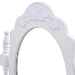 Tangkula White Vanity Mirror Wood Makeup Dressing Table Stool Set White (Mirror, 3 Drawers, Stool) 9 Tangkula White Vanity Mirror Wood Makeup Dressing Table Stool Set White (Mirror, 3 Drawers, Stool) -Tangkula GUEST 9e2cf659 82df 45f5 9086 2fce07d242de