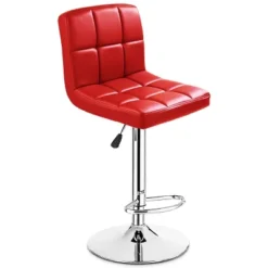 Tangkula Modern Square PU Leather Adjustable Swivel Barstools,Set Of 2 -Tangkula GUEST 9e70c2da 7a10 4d19 add4 d382c81a50f0