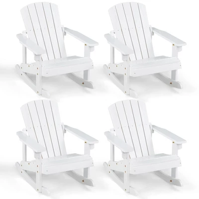 Tangkula 4PCS Kid Adirondack Rocking Chair Outdoor Solid Wood Slatted Seat Backrest 13 Tangkula 4PCS Kid Adirondack Rocking Chair Outdoor Solid Wood Slatted Seat Backrest - Image 11