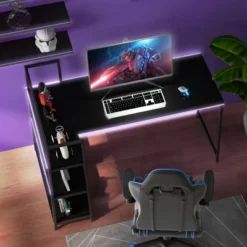 Tangkula 59 Inch L-Shaped Computer Desk Large Reversible Corner Desk W/ Open Storage Shelves Space-Saving Writing Study Table PC Laptop Gaming Desk Black/White + Natural/Black + Walnut -Tangkula GUEST 9ef83f58 ecfa 4fa7 b62b 75469748ef9b